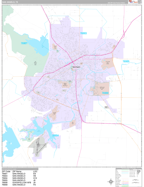 San Angelo City Map Book Premium Style